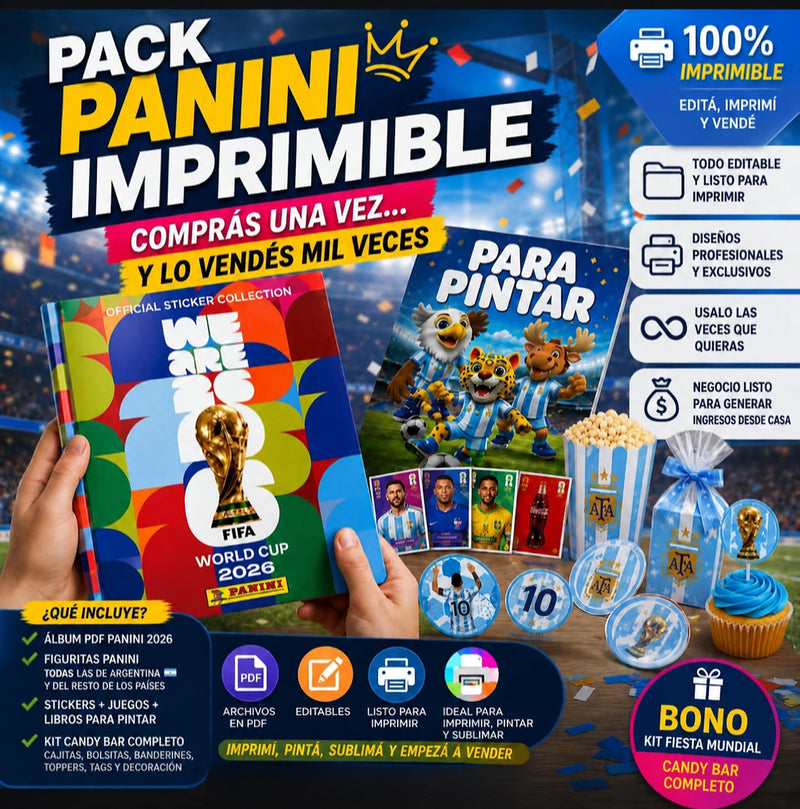 Pack Mundial 2026 Imprimible - Álbum +800 Figuritas + Regalos