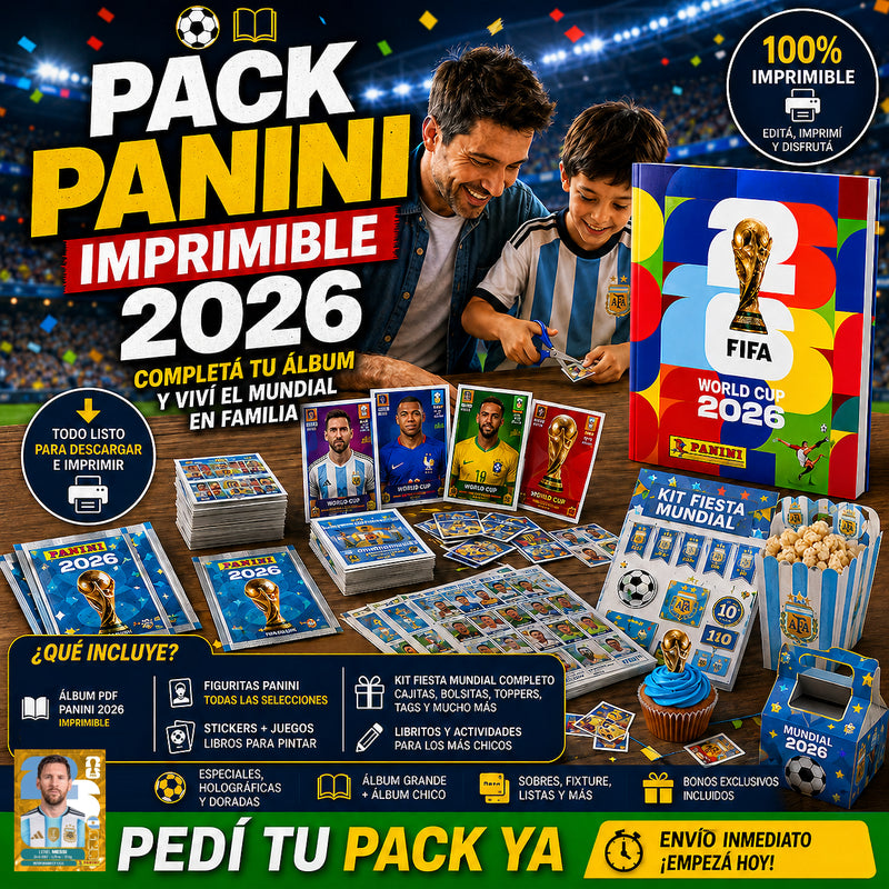 Pack Mundial 2026 Imprimible - Álbum +800 Figuritas + Regalos